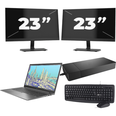 HP ZBook Firefly 15 G8 - Intel Core i7-11e Generatie - 15 inch - 8GB RAM - 256GB SSD - Windows 11 Home + 2x 23 inch Monitor HP ZBook Firefly 15 G8 - Intel Core i7-11e Generatie - 15 inch - 8GB RAM - 256GB SSD - Windows 11 Home + 2x 23 inch Monitor