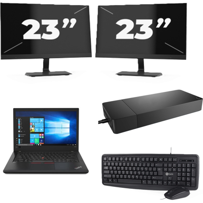 Lenovo ThinkPad A485 - AMD Ryzen 5 2500U - 14 inch - 32GB RAM - 256GB SSD - Windows 11 Home + 2x 23 inch Monitor Lenovo ThinkPad A485 - AMD Ryzen 5 2500U - 14 inch - 32GB RAM - 256GB SSD - Windows 11 Home + 2x 23 inch Monitor