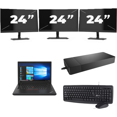 Lenovo ThinkPad A485 - AMD Ryzen 5 2500U - 14 inch - 32GB RAM - 256GB SSD - Windows 11 Home + 3x 24 inch Monitor Lenovo ThinkPad A485 - AMD Ryzen 5 2500U - 14 inch - 32GB RAM - 256GB SSD - Windows 11 Home + 3x 24 inch Monitor