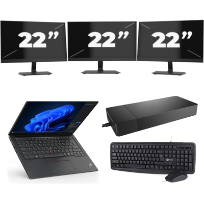 Lenovo ThinkPad E14 - Intel Core i3-10e Generatie - 14 inch - 8GB RAM - 256GB SSD - Windows 11 + 3x 22 inch Monitor Lenovo ThinkPad E14 - Intel Core i3-10e Generatie - 14 inch - 8GB RAM - 256GB SSD - Windows 11 + 3x 22 inch Monitor