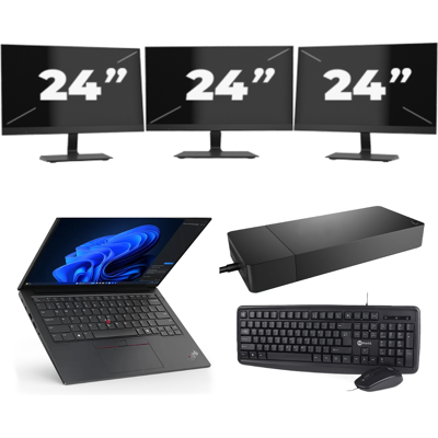 Lenovo ThinkPad E14 - Intel Core i3-10e Generatie - 14 inch - 8GB RAM - 256GB SSD - Windows 11 + 3x 24 inch Monitor Lenovo ThinkPad E14 - Intel Core i3-10e Generatie - 14 inch - 8GB RAM - 256GB SSD - Windows 11 + 3x 24 inch Monitor
