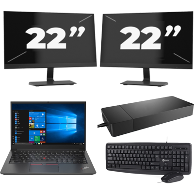 Lenovo Thinkpad E14 G2 - Intel Core i3-11e Generatie - 14 inch - 8GB RAM - 256GB SSD - Windows 11 Home + 2x 22 inch Monitor Lenovo Thinkpad E14 G2 - Intel Core i3-11e Generatie - 14 inch - 8GB RAM - 256GB SSD - Windows 11 Home + 2x 22 inch Monitor