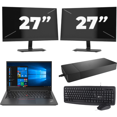 Lenovo Thinkpad E14 G2 - Intel Core i3-11e Generatie - 14 inch - 16GB RAM - 512GB SSD - Windows 11 Home + 2x 27 inch Monitor Lenovo Thinkpad E14 G2 - Intel Core i3-11e Generatie - 14 inch - 16GB RAM - 512GB SSD - Windows 11 Home + 2x 27 inch Monitor