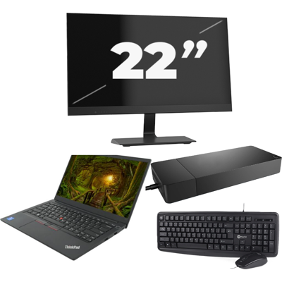 Lenovo ThinkPad E14 Gen 2 - Intel Core i3-11e Generatie - 14 inch - 8GB RAM - 256GB SSD - Windows 11 Home + 1x 22 inch Monitor Lenovo ThinkPad E14 Gen 2 - Intel Core i3-11e Generatie - 14 inch - 8GB RAM - 256GB SSD - Windows 11 Home + 1x 22 inch Monitor