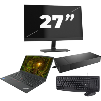 Lenovo ThinkPad E14 Gen 2 - Intel Core i3-11e Generatie - 14 inch - 8GB RAM - 256GB SSD - Windows 11 Home + 1x 27 inch Monitor Lenovo ThinkPad E14 Gen 2 - Intel Core i3-11e Generatie - 14 inch - 8GB RAM - 256GB SSD - Windows 11 Home + 1x 27 inch Monitor