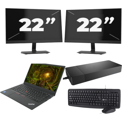 Lenovo ThinkPad E14 Gen 2 - Intel Core i3-11e Generatie - 14 inch - 8GB RAM - 256GB SSD - Windows 11 Home + 2x 22 inch Monitor Lenovo ThinkPad E14 Gen 2 - Intel Core i3-11e Generatie - 14 inch - 8GB RAM - 256GB SSD - Windows 11 Home + 2x 22 inch Monitor