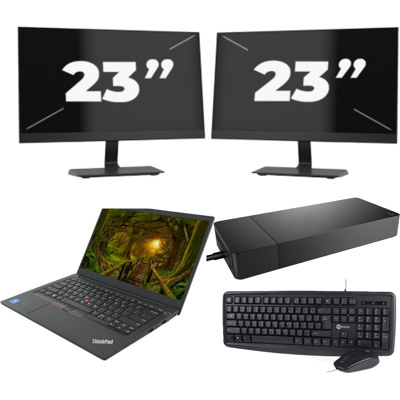 Lenovo ThinkPad E14 Gen 2 - Intel Core i3-11e Generatie - 14 inch - 8GB RAM - 256GB SSD - Windows 11 Home + 2x 23 inch Monitor Lenovo ThinkPad E14 Gen 2 - Intel Core i3-11e Generatie - 14 inch - 8GB RAM - 256GB SSD - Windows 11 Home + 2x 23 inch Monitor