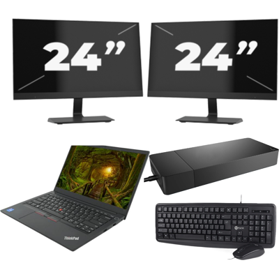 Lenovo ThinkPad E14 Gen 2 - Intel Core i3-11e Generatie - 14 inch - 8GB RAM - 256GB SSD - Windows 11 Home + 2x 24 inch Monitor Lenovo ThinkPad E14 Gen 2 - Intel Core i3-11e Generatie - 14 inch - 8GB RAM - 256GB SSD - Windows 11 Home + 2x 24 inch Monitor