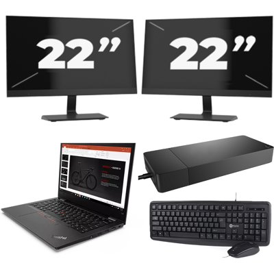 Lenovo ThinkPad L13 G2 - Intel Core i3-11e Generatie - 13 inch - 8GB RAM - 256GB SSD - Windows 11 Home + 2x 22 inch Monitor Lenovo ThinkPad L13 G2 - Intel Core i3-11e Generatie - 13 inch - 8GB RAM - 256GB SSD - Windows 11 Home + 2x 22 inch Monitor