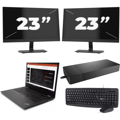 Lenovo ThinkPad L13 G2 - Intel Core i3-11e Generatie - 13 inch - 8GB RAM - 256GB SSD - Windows 11 Home + 2x 23 inch Monitor Lenovo ThinkPad L13 G2 - Intel Core i3-11e Generatie - 13 inch - 8GB RAM - 256GB SSD - Windows 11 Home + 2x 23 inch Monitor