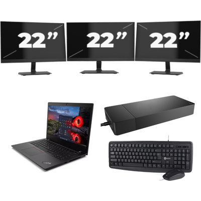Lenovo ThinkPad L14 Gen 1 - Intel Core i5-10e Generatie - 14 inch - 8GB RAM - 256GB SSD - Windows 11 Home + 3x 22 inch Monitor Lenovo ThinkPad L14 Gen 1 - Intel Core i5-10e Generatie - 14 inch - 8GB RAM - 256GB SSD - Windows 11 Home + 3x 22 inch Monitor