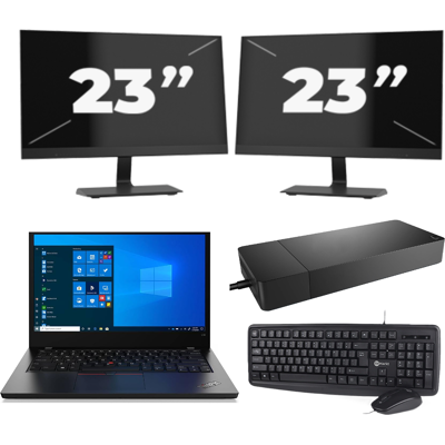 Lenovo ThinkPad L14 Gen 2 - Intel Core i5-11e Generatie - 14 inch - 8GB RAM - 256GB SSD - Windows 11 Home + 2x 23 inch Monitor Lenovo ThinkPad L14 Gen 2 - Intel Core i5-11e Generatie - 14 inch - 8GB RAM - 256GB SSD - Windows 11 Home + 2x 23 inch Monitor