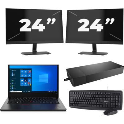 Lenovo ThinkPad L14 Gen 2 - Intel Core i5-11e Generatie - 14 inch - 8GB RAM - 256GB SSD - Windows 11 Home + 2x 24 inch Monitor Lenovo ThinkPad L14 Gen 2 - Intel Core i5-11e Generatie - 14 inch - 8GB RAM - 256GB SSD - Windows 11 Home + 2x 24 inch Monitor