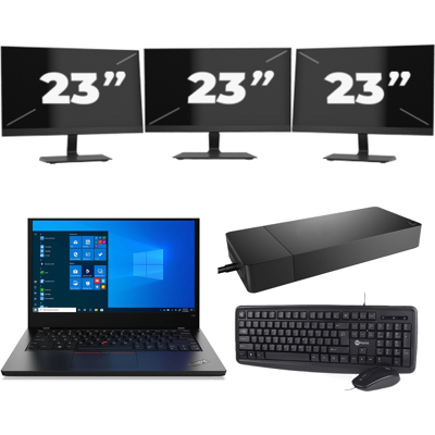 Lenovo ThinkPad L14 Gen 2 - Intel Core i5-11e Generatie - 14 inch - 8GB RAM - 256GB SSD - Windows 11 Home + 3x 23 inch Monitor Lenovo ThinkPad L14 Gen 2 - Intel Core i5-11e Generatie - 14 inch - 8GB RAM - 256GB SSD - Windows 11 Home + 3x 23 inch Monitor