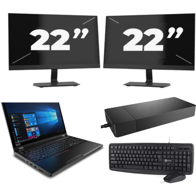 Lenovo ThinkPad P53 - Intel Core i7-9e Generatie - 15 inch - 8GB RAM - 256GB SSD - Windows 11 Home + 2x 22 inch Monitor Lenovo ThinkPad P53 - Intel Core i7-9e Generatie - 15 inch - 8GB RAM - 256GB SSD - Windows 11 Home + 2x 22 inch Monitor