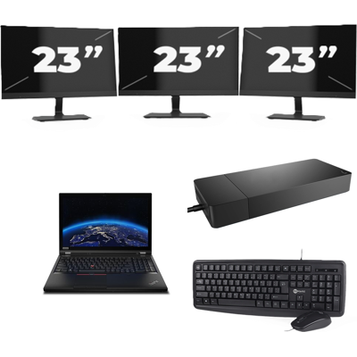 Lenovo ThinkPad P53 - Intel Core i7-9e Generatie - 15 inch - 8GB RAM - 256GB SSD - Windows 11 Home + 3x 23 inch Monitor Lenovo ThinkPad P53 - Intel Core i7-9e Generatie - 15 inch - 8GB RAM - 256GB SSD - Windows 11 Home + 3x 23 inch Monitor