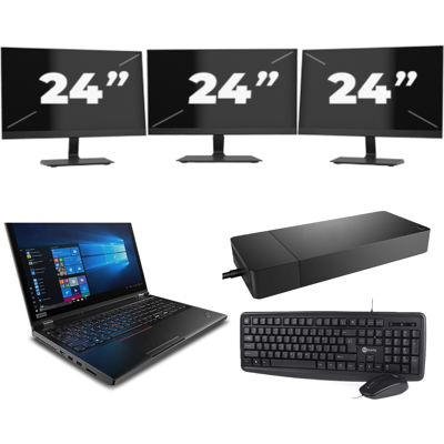 Lenovo ThinkPad P53 - Intel Core i7-9e Generatie - 15 inch - 8GB RAM - 256GB SSD - Windows 11 Home + 3x 24 inch Monitor Lenovo ThinkPad P53 - Intel Core i7-9e Generatie - 15 inch - 8GB RAM - 256GB SSD - Windows 11 Home + 3x 24 inch Monitor