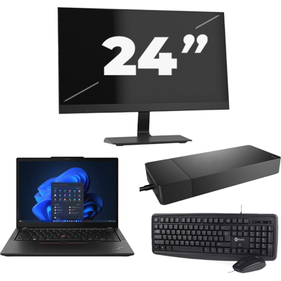 Lenovo ThinkPad X13 - AMD Ryzen 3 PRO 4450U - 13 inch - 8GB RAM - 256GB SSD - Windows 11 Home + 1x 24 inch Monitor Lenovo ThinkPad X13 - AMD Ryzen 3 PRO 4450U - 13 inch - 8GB RAM - 256GB SSD - Windows 11 Home + 1x 24 inch Monitor