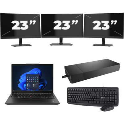 Lenovo ThinkPad X13 - AMD Ryzen 3 PRO 4450U - 13 inch - 8GB RAM - 256GB SSD - Windows 11 Home + 3x 23 inch Monitor Lenovo ThinkPad X13 - AMD Ryzen 3 PRO 4450U - 13 inch - 8GB RAM - 256GB SSD - Windows 11 Home + 3x 23 inch Monitor
