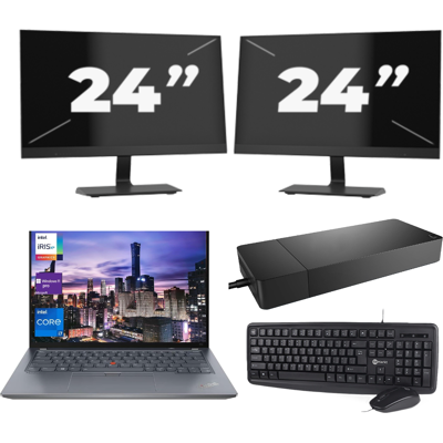 Lenovo ThinkPad X13 Gen 2 - Intel Core i5-11e Generatie - 13 inch - 8GB RAM - 256GB SSD - Windows 11 Home + 2x 24 inch Monitor Lenovo ThinkPad X13 Gen 2 - Intel Core i5-11e Generatie - 13 inch - 8GB RAM - 256GB SSD - Windows 11 Home + 2x 24 inch Monitor