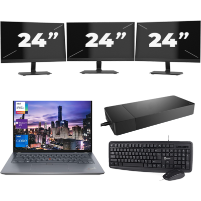 Lenovo ThinkPad X13 Gen 2 - Intel Core i5-11e Generatie - 13 inch - 8GB RAM - 256GB SSD - Windows 11 Home + 3x 24 inch Monitor Lenovo ThinkPad X13 Gen 2 - Intel Core i5-11e Generatie - 13 inch - 8GB RAM - 256GB SSD - Windows 11 Home + 3x 24 inch Monitor