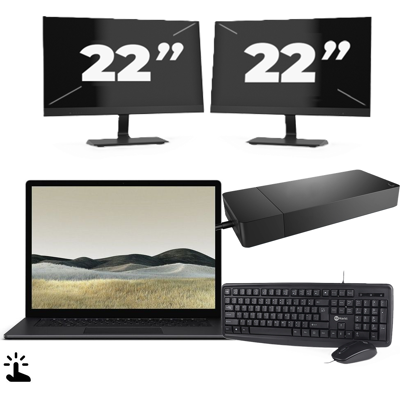 Microsoft Surface Laptop 3 - Intel Core i7-10e Generatie - 15 inch - Touch - 16GB RAM - 256GB SSD - Windows 11 Home + 2x 22 inch Monitor Microsoft Surface Laptop 3 - Intel Core i7-10e Generatie - 15 inch - Touch - 16GB RAM - 256GB SSD - Windows 11 Home + 2x 22 inch Monitor