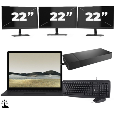 Microsoft Surface Laptop 3 - Intel Core i7-10e Generatie - 15 inch - Touch - 16GB RAM - 256GB SSD - Windows 11 Home + 3x 22 inch Monitor Microsoft Surface Laptop 3 - Intel Core i7-10e Generatie - 15 inch - Touch - 16GB RAM - 256GB SSD - Windows 11 Home + 3x 22 inch Monitor