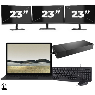 Microsoft Surface Laptop 3 - Intel Core i5-10e Generatie - 13 inch - Touch - 8GB RAM - 128GB SSD - Windows 11 Home + 3x 23 inch Monitor Microsoft Surface Laptop 3 - Intel Core i5-10e Generatie - 13 inch - Touch - 8GB RAM - 128GB SSD - Windows 11 Home + 3x 23 inch Monitor
