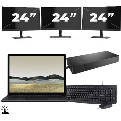 Microsoft Surface Laptop 3 - Intel Core i7-10e Generatie - 15 inch - Touch - 16GB RAM - 256GB SSD - Windows 11 Home + 3x 24 inch Monitor Microsoft Surface Laptop 3 - Intel Core i7-10e Generatie - 15 inch - Touch - 16GB RAM - 256GB SSD - Windows 11 Home + 3x 24 inch Monitor