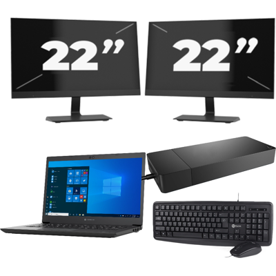 Toshiba Dynabook Tecra A40-G-18H - Intel Core i3-10e Generatie - 14 inch - 8GB RAM - 256GB SSD - Windows 11 Home + 2x 22 inch Monitor Toshiba Dynabook Tecra A40-G-18H - Intel Core i3-10e Generatie - 14 inch - 8GB RAM - 256GB SSD - Windows 11 Home + 2x 22 inch Monitor