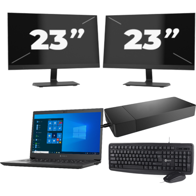 Toshiba Dynabook Tecra A40-G-18H - Intel Core i3-10e Generatie - 14 inch - 8GB RAM - 256GB SSD - Windows 11 Home + 2x 23 inch Monitor Toshiba Dynabook Tecra A40-G-18H - Intel Core i3-10e Generatie - 14 inch - 8GB RAM - 256GB SSD - Windows 11 Home + 2x 23 inch Monitor