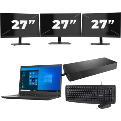Toshiba Dynabook Tecra A40-G-18H - Intel Core i3-10e Generatie - 14 inch - 8GB RAM - 256GB SSD - Windows 11 Home + 3x 27 inch Monitor Toshiba Dynabook Tecra A40-G-18H - Intel Core i3-10e Generatie - 14 inch - 8GB RAM - 256GB SSD - Windows 11 Home + 3x 27 inch Monitor