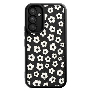 Casimoda Samsung Galaxy A54 zwarte case - Retro bloempjes