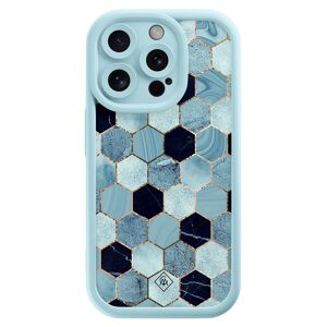 Casimoda iPhone 13 Pro blauwe case - Blue cubes