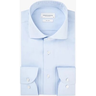 Profuomo Strijkvrij Overhemd Slim Fit Fine Twill Extra Long Sleeve Licht Blauw 43 Profuomo Strijkvrij Overhemd Slim Fit Fine Twill Extra Long Sleeve Licht Blauw 43