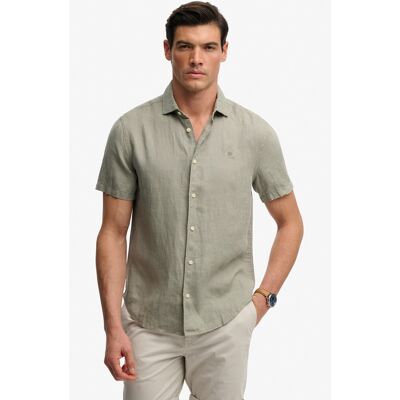Superdry Korte Mouw Overhemd Riviera Linen Bay Green M Superdry Korte Mouw Overhemd Riviera Linen Bay Green M