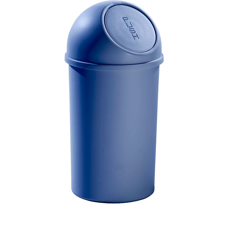 helit Push-afvalbak van kunststof, inhoud 25 l, h x Ø = 615 x 315 mm helit
