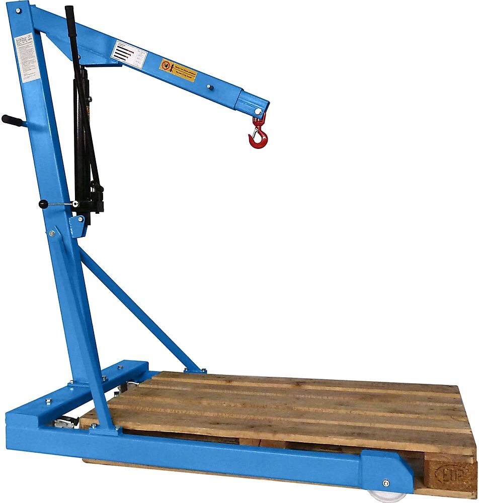 Werkplaatskraan BLUE, hijsvermogen 500 kg, onderstelvork parallel