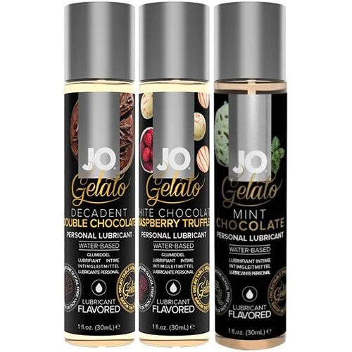 Condoom Anoniem Gelato Chocolate Treat - Mint Chocolate, White Chocolate & Double Chocolate - Glijmiddel Op Waterbasis 3x30ml