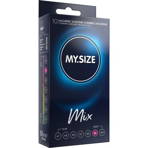 MySize PRO 64mm - Ruimere XXL Condooms Mix - 10 stuks