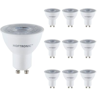 HOFTRONIC 10x GU10 LED spot - 4,5 Watt 345 lumen - 38° - 6500K Daglicht wit licht - LED reflector - Vervangt 50 Watt HOFTRONIC 10x GU10 LED spot - 4,5 Watt 345 lumen - 38° - 6500K Daglicht wit licht - LED reflector - Vervangt 50 Watt