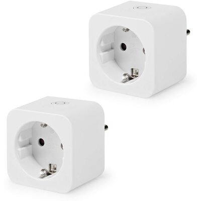 Nedis 2x Slimme stekker - WiFi & Bluetooth - Energiemeter - Compatibel met Amazon Alexa & Google Home - Wit - 16A smart plug Nedis 2x Slimme stekker - WiFi & Bluetooth - Energiemeter - Compatibel met Amazon Alexa & Google Home - Wit - 16A smart plug