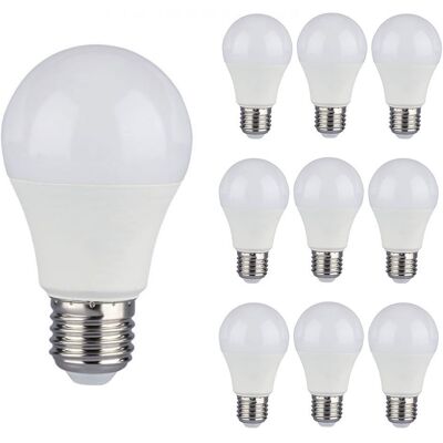 V-TAC 10x E27 LED Lamp - 8.5 Watt 806 lumen - 4000K neutraal wit - Vervangt 60 Watt - E27 fitting - A60 lamp - Grote fitting V-TAC 10x E27 LED Lamp - 8.5 Watt 806 lumen - 4000K neutraal wit - Vervangt 60 Watt - E27 fitting - A60 lamp - Grote fitting