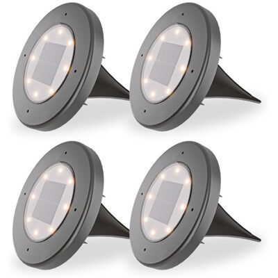 HOFTRONIC Ellis 4x Solar Grondspot - 8 LEDs - 3000K warm wit - IP65 waterdicht - Zwart HOFTRONIC Ellis 4x Solar Grondspot - 8 LEDs - 3000K warm wit - IP65 waterdicht - Zwart