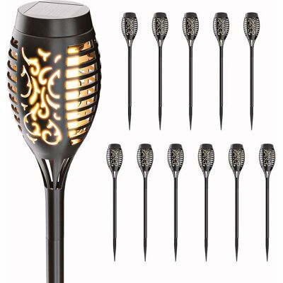 HOFTRONIC Set van 12 Avon - Solar tuinfakkels - Met realistisch vlameffect - Incl. schemerschakelaar - 2200K warmwit - IP65 waterdicht - 50 centimeter hoog HOFTRONIC Set van 12 Avon - Solar tuinfakkels - Met realistisch vlameffect - Incl. schemerschakelaar - 2200K warmwit - IP65 waterdicht - 50 centimeter hoog