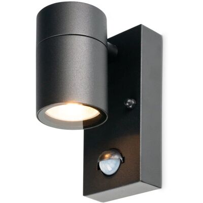 HOFTRONIC Mason wandlamp - 2700K warm wit - Bewegingsmelder en schemerschakelaar - IP44 spatwaterdicht - Spotlight voor binnen en buiten - Zwart HOFTRONIC Mason wandlamp - 2700K warm wit - Bewegingsmelder en schemerschakelaar - IP44 spatwaterdicht - Spotlight voor binnen en buiten - Zwart