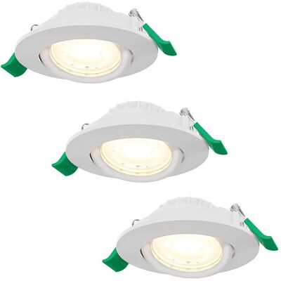HOFTRONIC Set van 3 Terni dimbare LED-inbouwspots - 6 watt 570 lumen - CCT instelbare lichtkleur 2700K/4000K/6000K - Lage inbouwdiepte 25 mm - Rond - IP20 voor gebruik binnenshuis - Wit HOFTRONIC Set van 3 Terni dimbare LED-inbouwspots - 6 watt 570 lumen - CCT instelbare lichtkleur 2700K/4000K/6000K - Lage inbouwdiepte 25 mm - Rond - IP20 voor gebruik binnenshuis - Wit