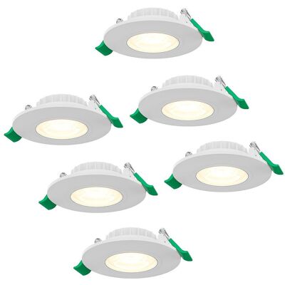 HOFTRONIC Set van 6 Terni dimbare LED Inbouwspots - 6 watt 570 lumen - CCT instelbare lichtkleur 2700K/4000K/6000K - Lage inbouwdiepte 25 mm - rond - IP44 voor binnen en buiten - Wit HOFTRONIC Set van 6 Terni dimbare LED Inbouwspots - 6 watt 570 lumen - CCT instelbare lichtkleur 2700K/4000K/6000K - Lage inbouwdiepte 25 mm - rond - IP44 voor binnen en buiten - Wit