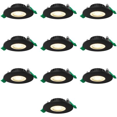 HOFTRONIC Set van 10 Terni dimbare LED Inbouwspots - 6 watt 570 lumen - CCT instelbare lichtkleur 2700K/4000K/6000K - Lage inbouwdiepte 25 mm - Rond - IP44 voor binnen en buiten - Zwart HOFTRONIC Set van 10 Terni dimbare LED Inbouwspots - 6 watt 570 lumen - CCT instelbare lichtkleur 2700K/4000K/6000K - Lage inbouwdiepte 25 mm - Rond - IP44 voor binnen en buiten - Zwart