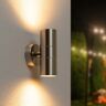 HOFTRONIC™ Jasmin dimbare LED Wandlamp - 2700K warm wit - GU10 - Rond - Up & Down light - RVS - IP44voor buiten